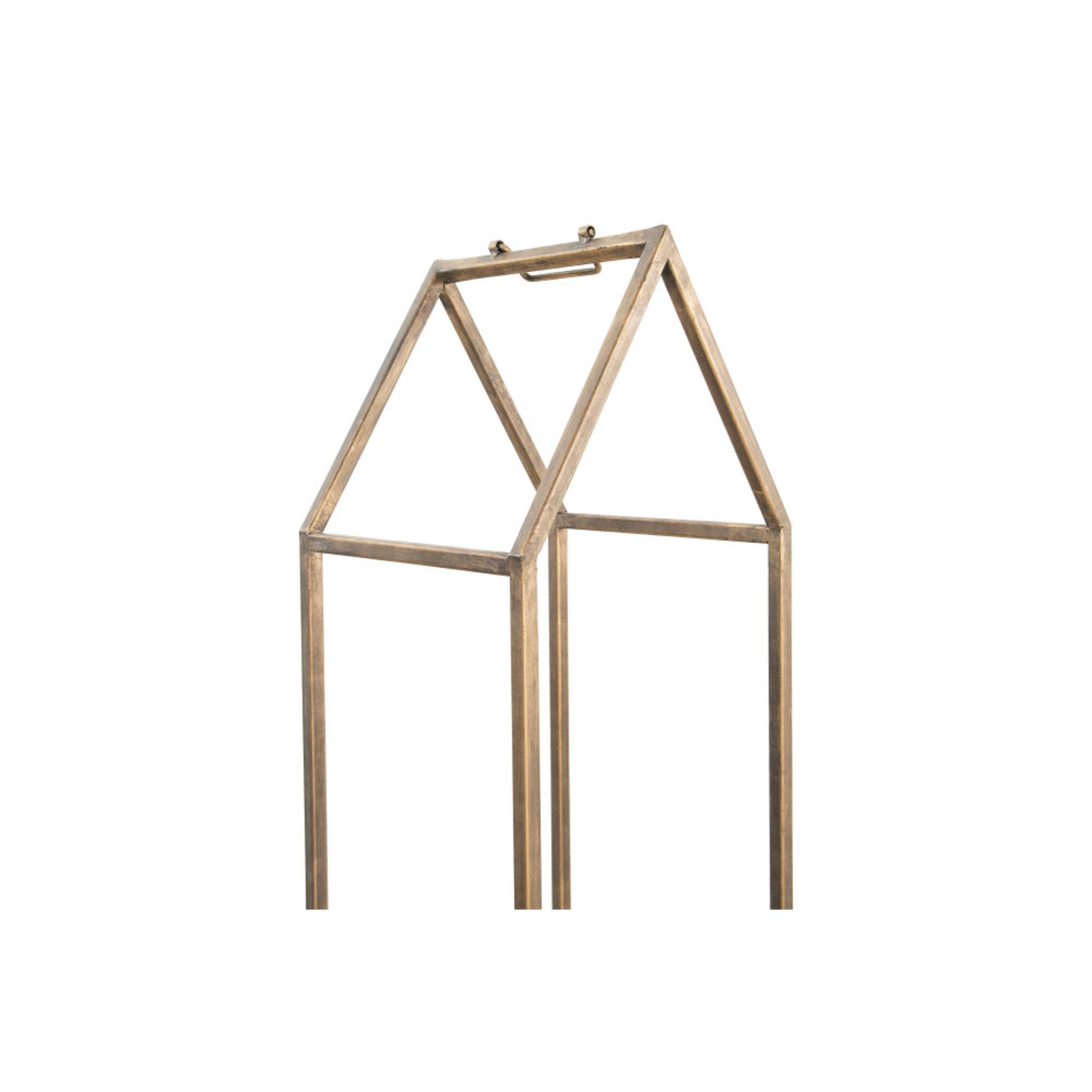 Hello Honey® 55.8" Gold Finish Metal House-Shaped Fire Wood Holder with Handle